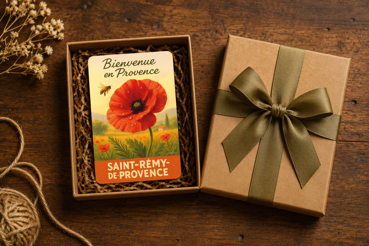 Mockup magnet 01 — Magnet Matin rouge – Coquelicot en Provence