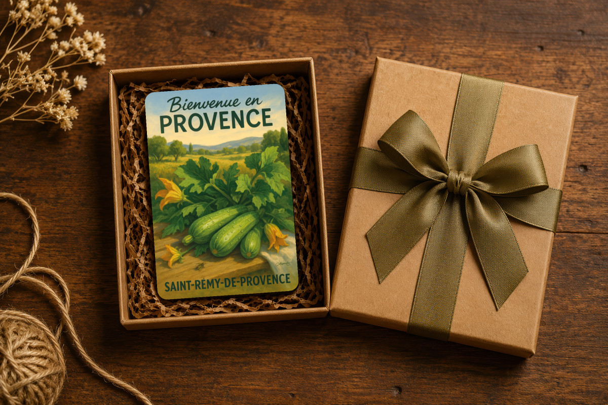 Mockup magnet 01 — Magnet Courgettes de Provence – Fraîcheur du Jardin