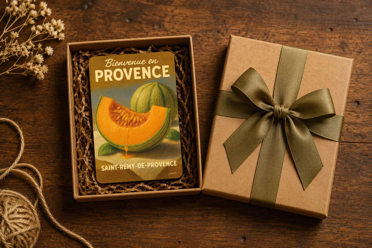 Mockup magnet 01 — Magnet Melon de Saint-Rémy – Chair d’Été