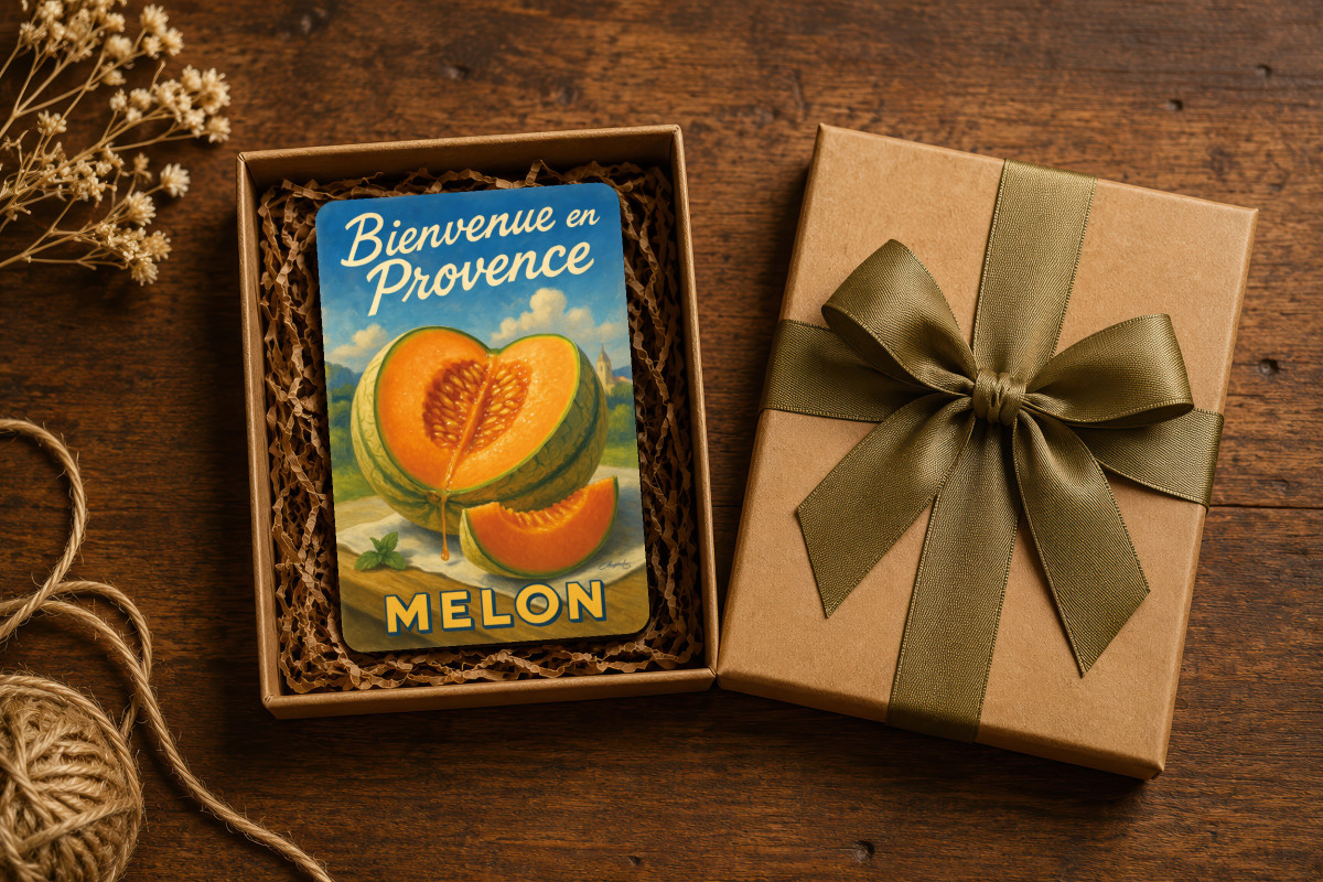 Mockup magnet 01 — Magnet Melon de Provence – Le Goût du Soleil