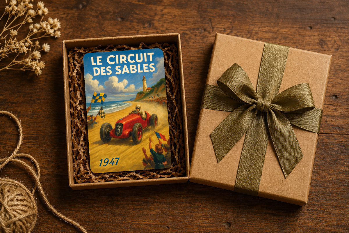 Mockup magnet 01 — Magnet Les Bolides de la Plage – 1947