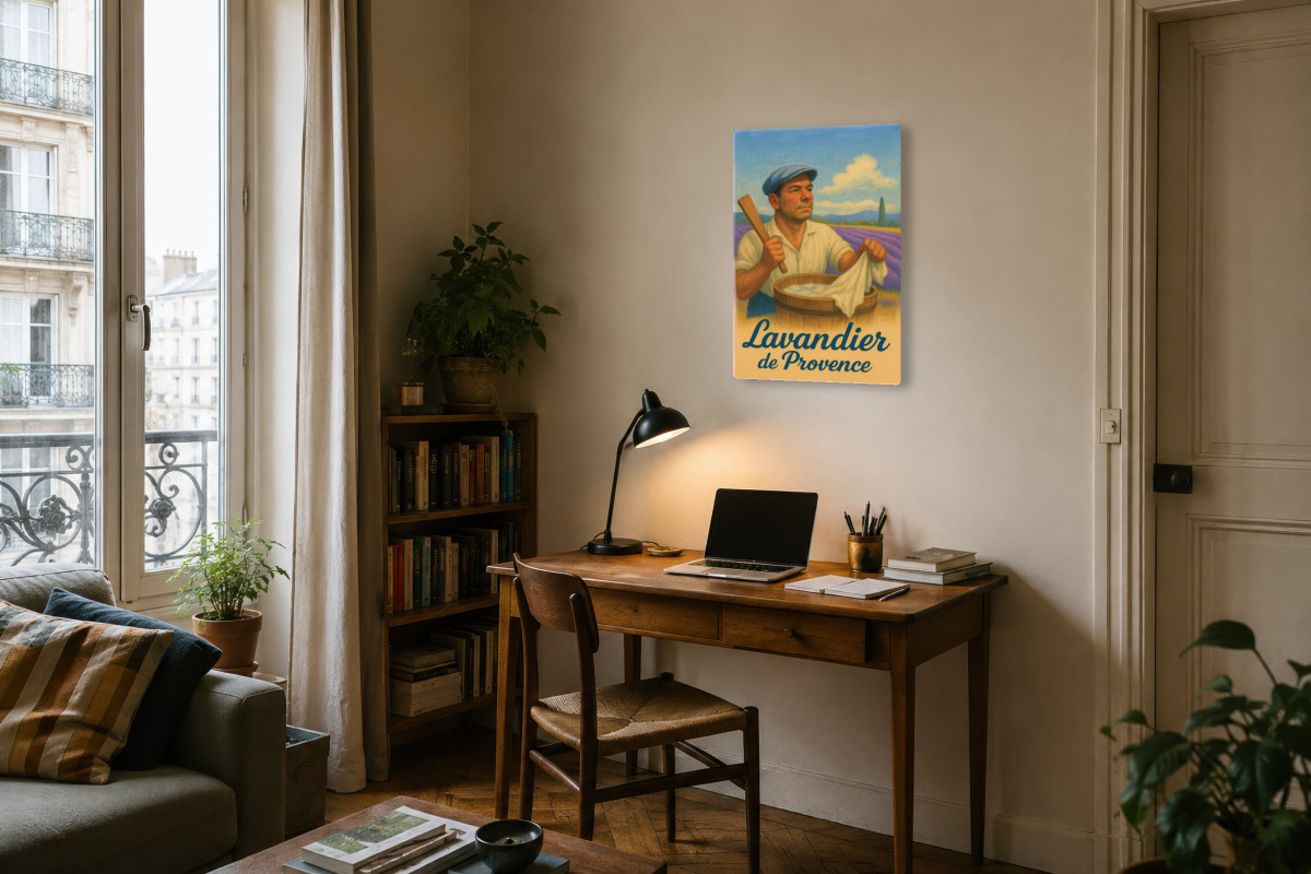 V04-10, Affiche vintage métiers anciens - Lavandier de Provence