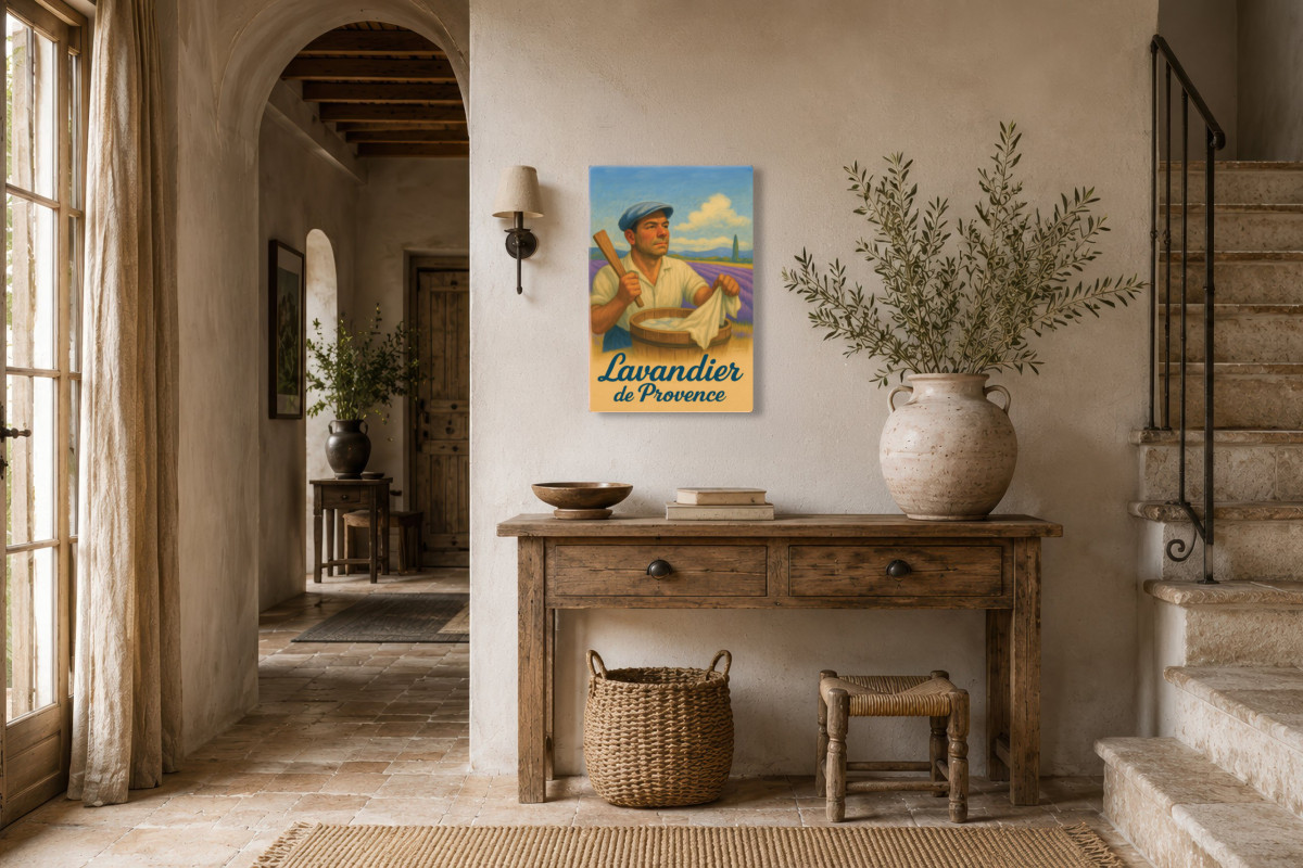 V01-14, Affiche vintage métiers anciens - Lavandier de Provence