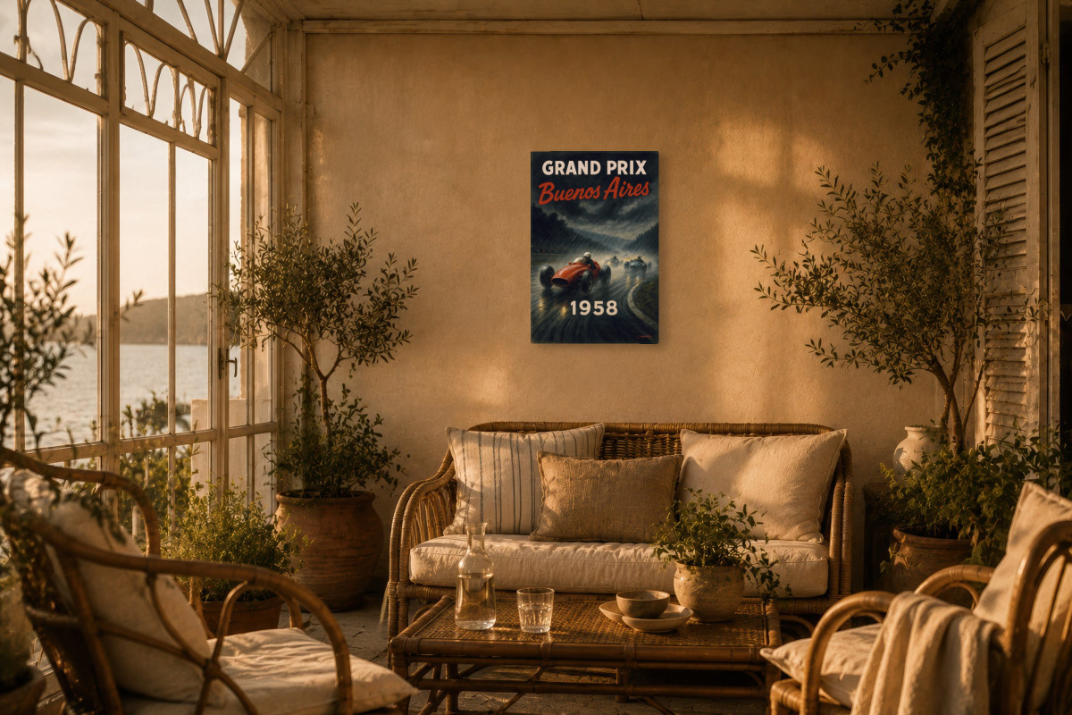 V02-22, Affiche vintage sport - Grand Prix Buenos Aires 1958