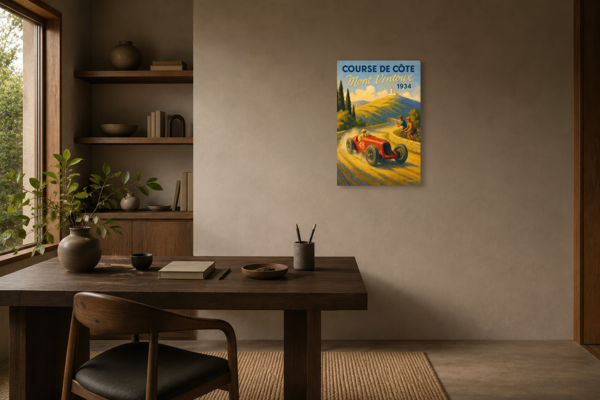 V03-12, Affiche vintage sport - Course Côte Mont Ventoux 1934