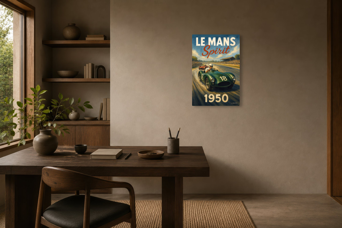 V03-12, Affiche vintage sport - Course Le Mans Spirit 1950