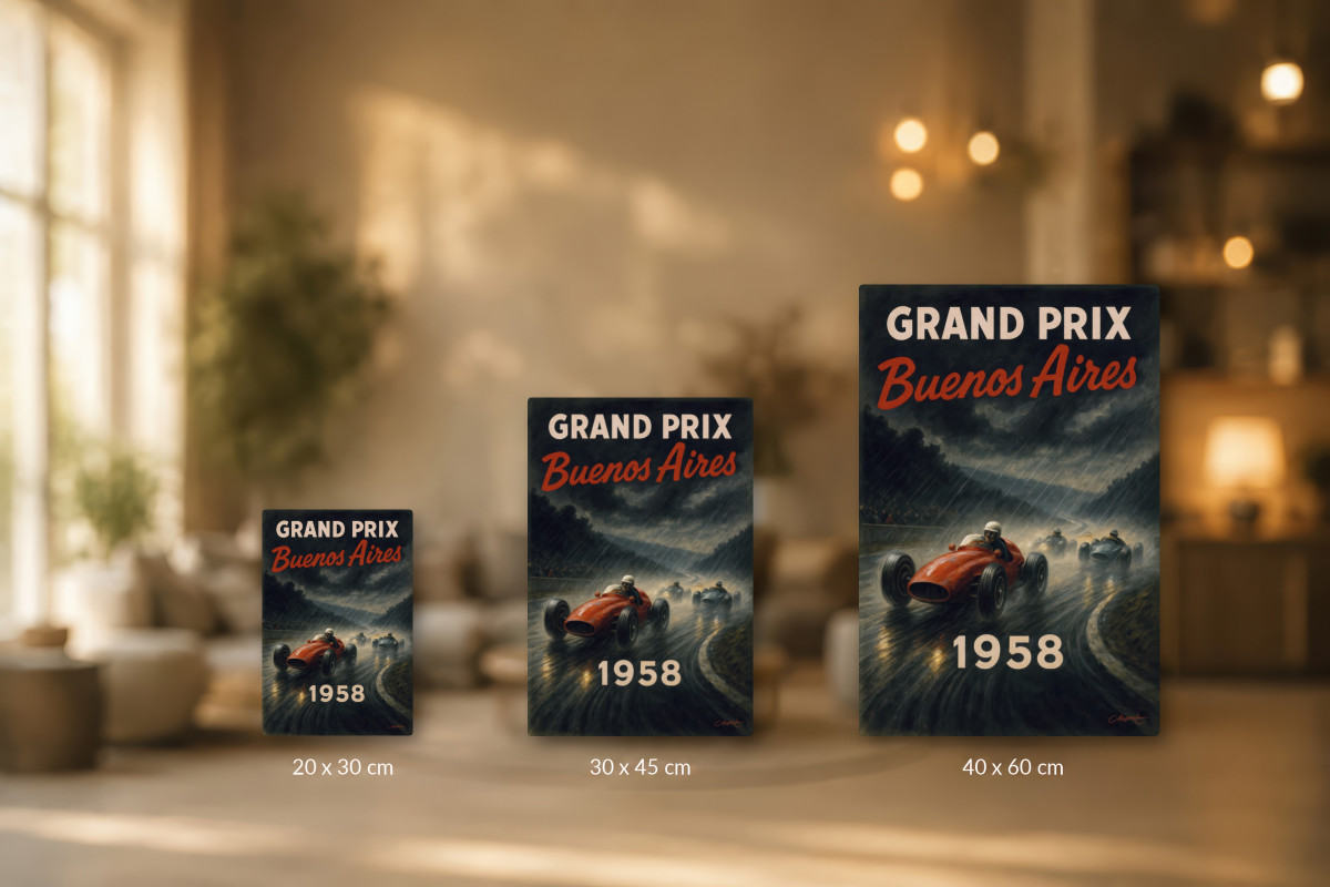Collection 40x60, Affiche vintage sport - Grand Prix Buenos Aires 1958