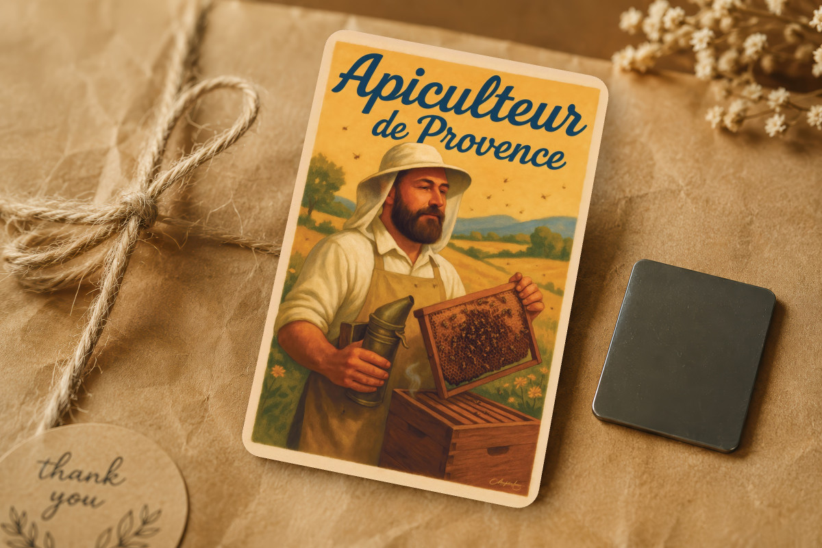 Mockup magnet 02 — Magnet Apiculteur de Provence