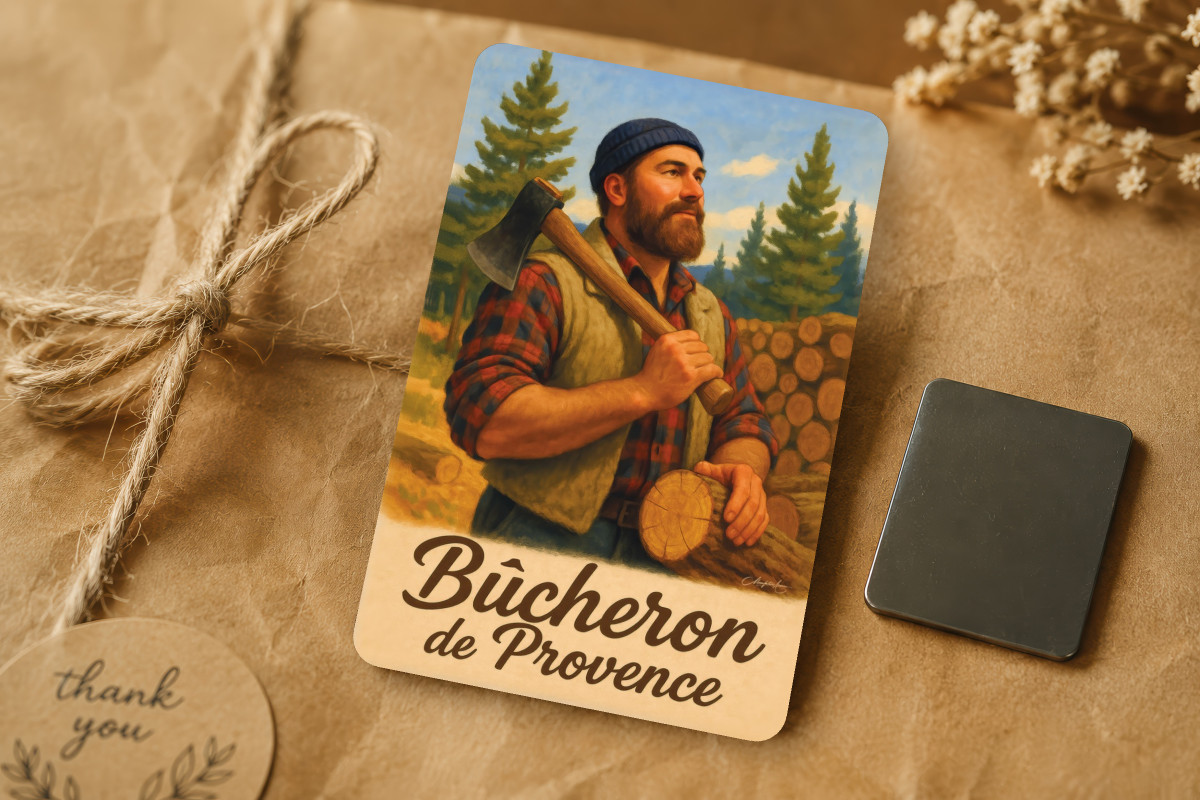 Mockup magnet 02 — Magnet Bûcheron de Provence