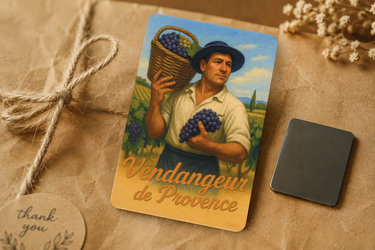 Mockup magnet 02 — Magnet Vendangeur de Provence