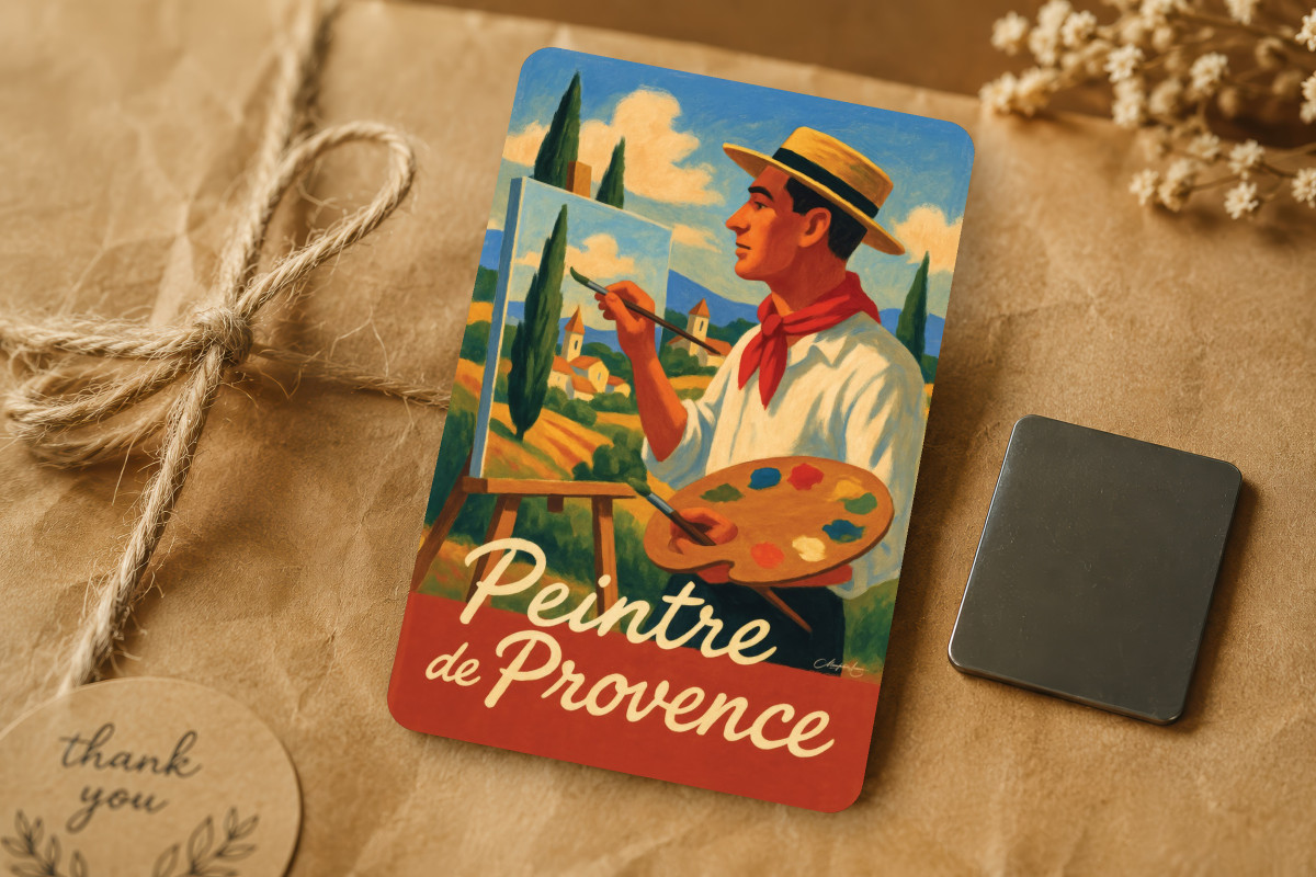 Mockup magnet 02 — Magnet Peintre de Provence – Couleurs du Midi