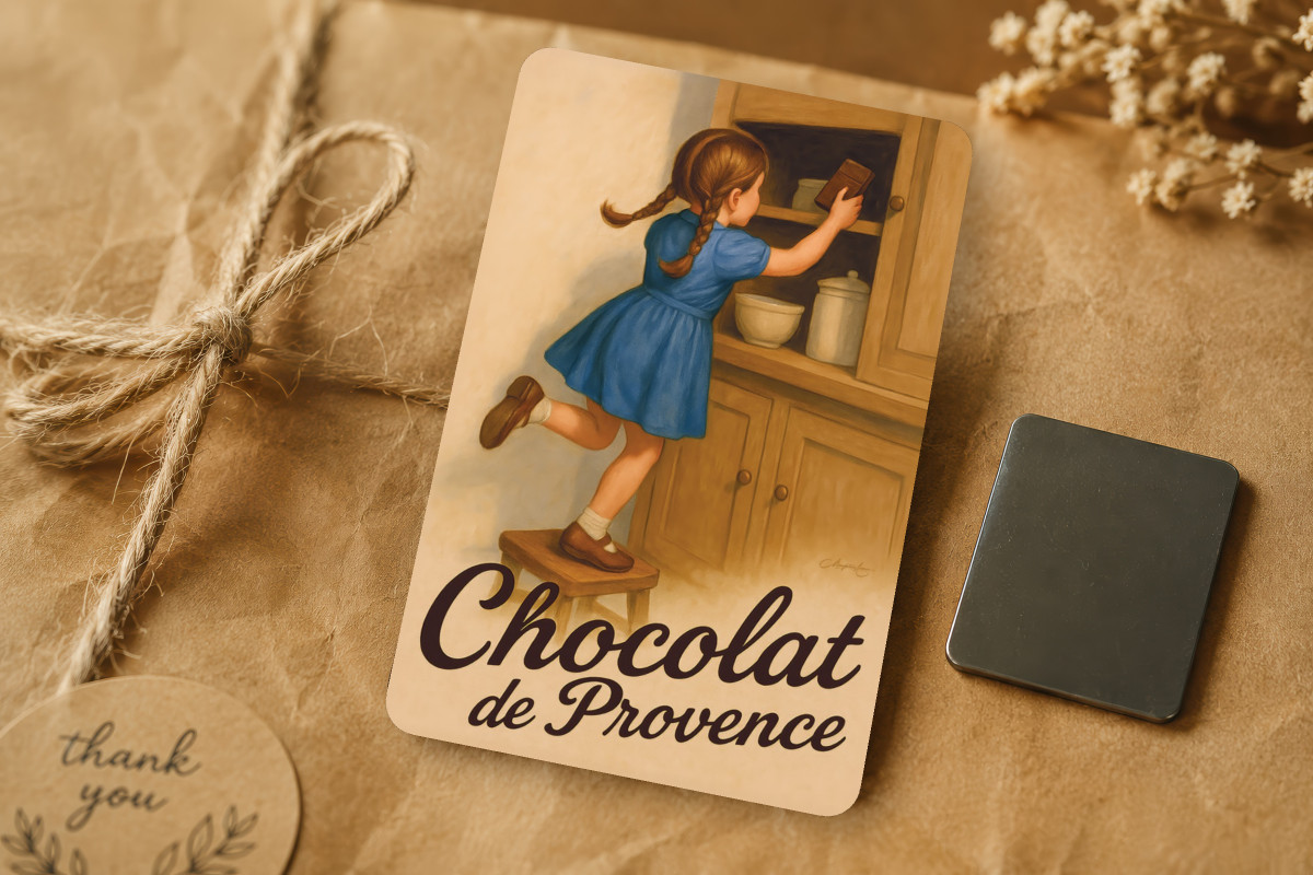 Mockup magnet 02 — Magnet Chocolat de Provence – Le trésor du placard