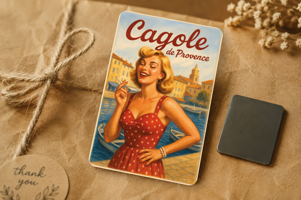 Mockup magnet 02 — Magnet Cagole de Provence – Rieuse et radieuse