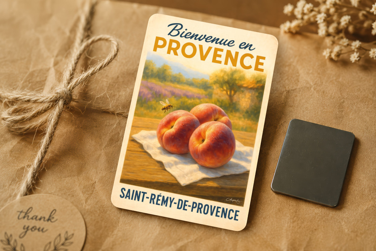 Mockup magnet 02 — Magnet Pêches de Provence – Douceur d’Été