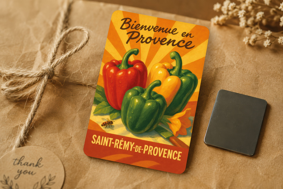 Mockup magnet 02 — Magnet Poivrons de Provence – Couleurs du Midi