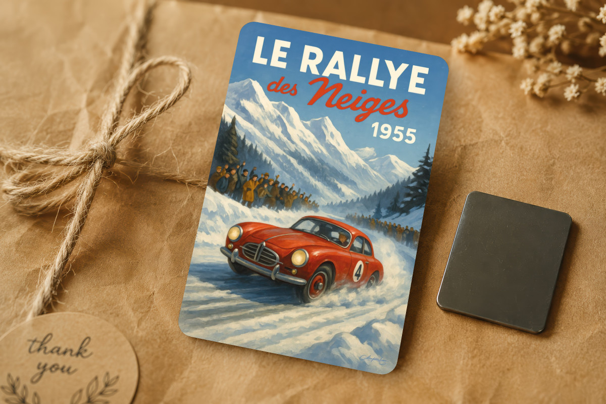 Mockup magnet 02 — Magnet Le Rallye des neiges 1955