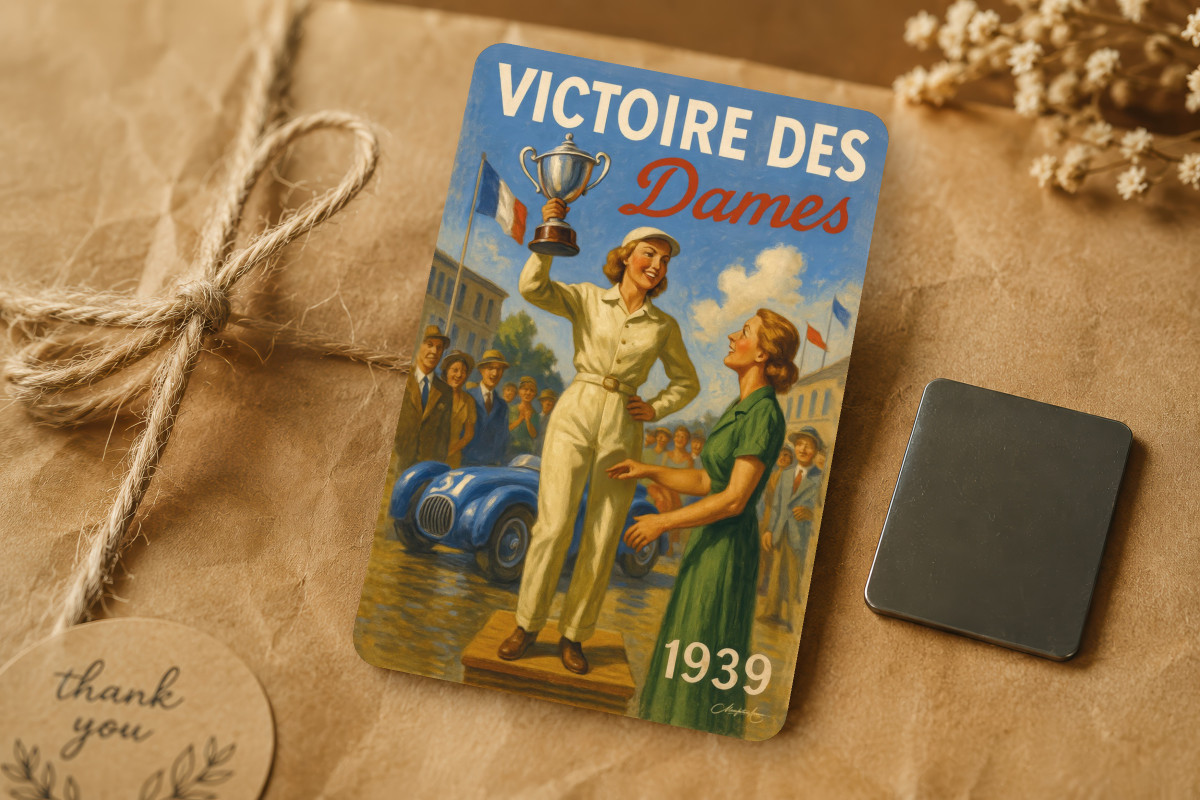 Mockup magnet 02 — Magnet Championne en Blanc – 1939