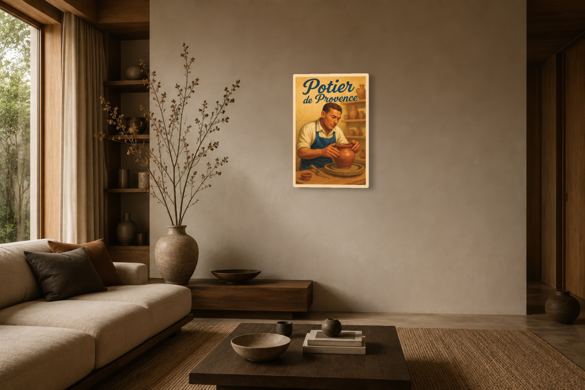 V03-05, Affiche vintage métiers anciens - Potier de Provence