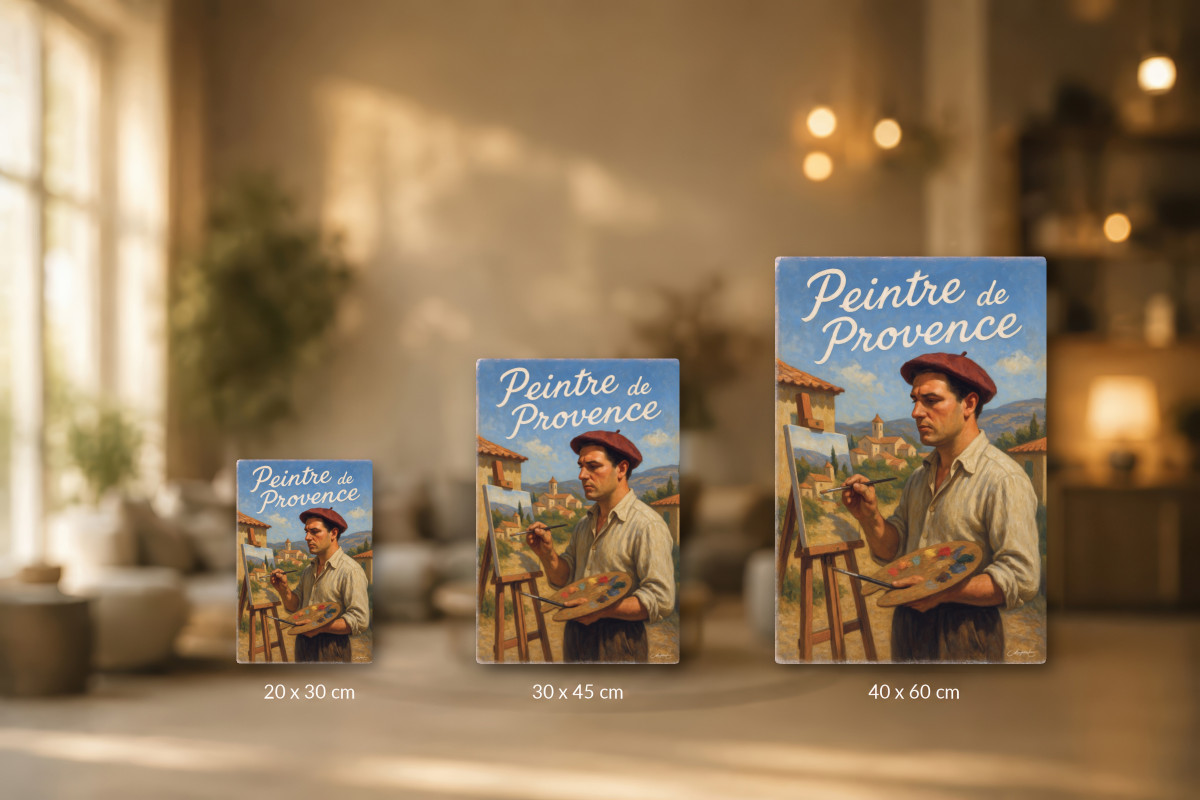Collection 40x60, Affiche vintage métiers anciens - Peintre de Provence - L’œil et la main