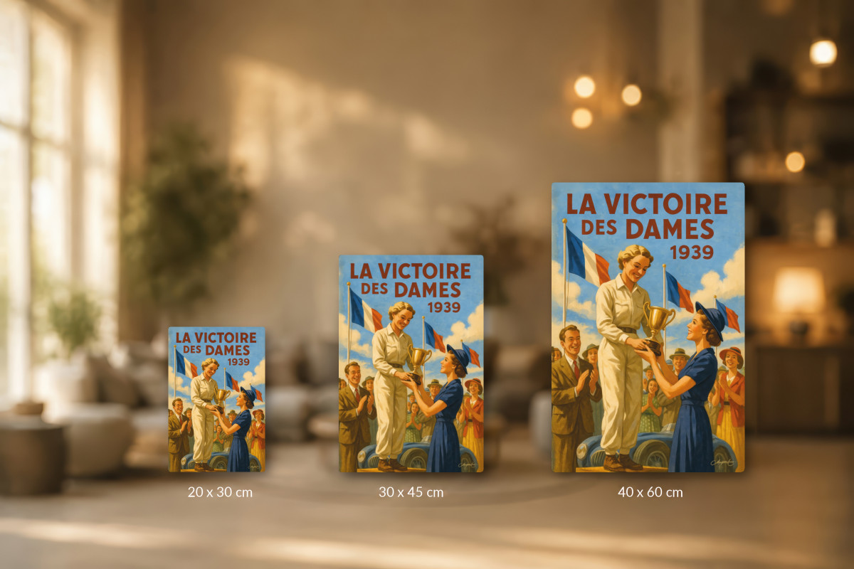Collection 40x60, Affiche vintage sport - La victoire des dames 1939