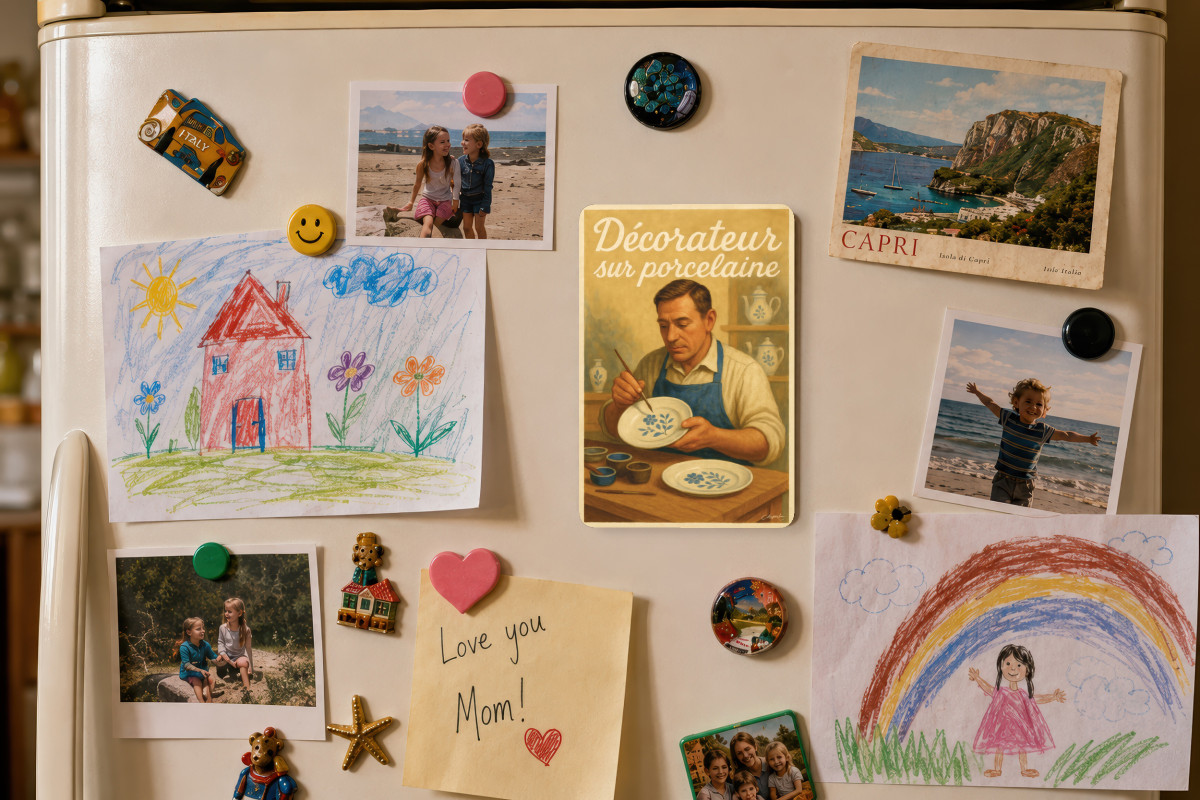 Mockup magnet 03 — Magnet Décorateur sur porcelaine