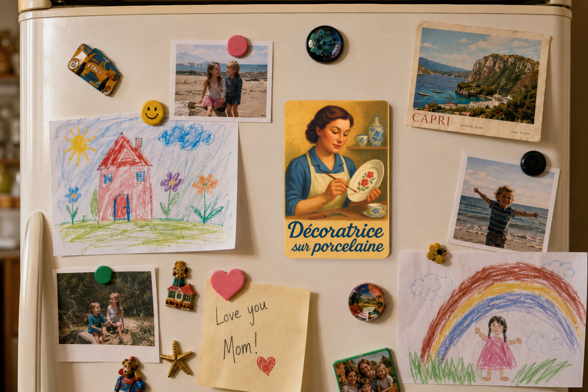 Mockup magnet 03 — Magnet Décoratrice sur porcelaine