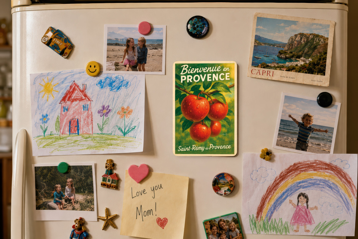 Mockup magnet 03 — Magnet Pommes d’automne – Rouge des vergers provençaux