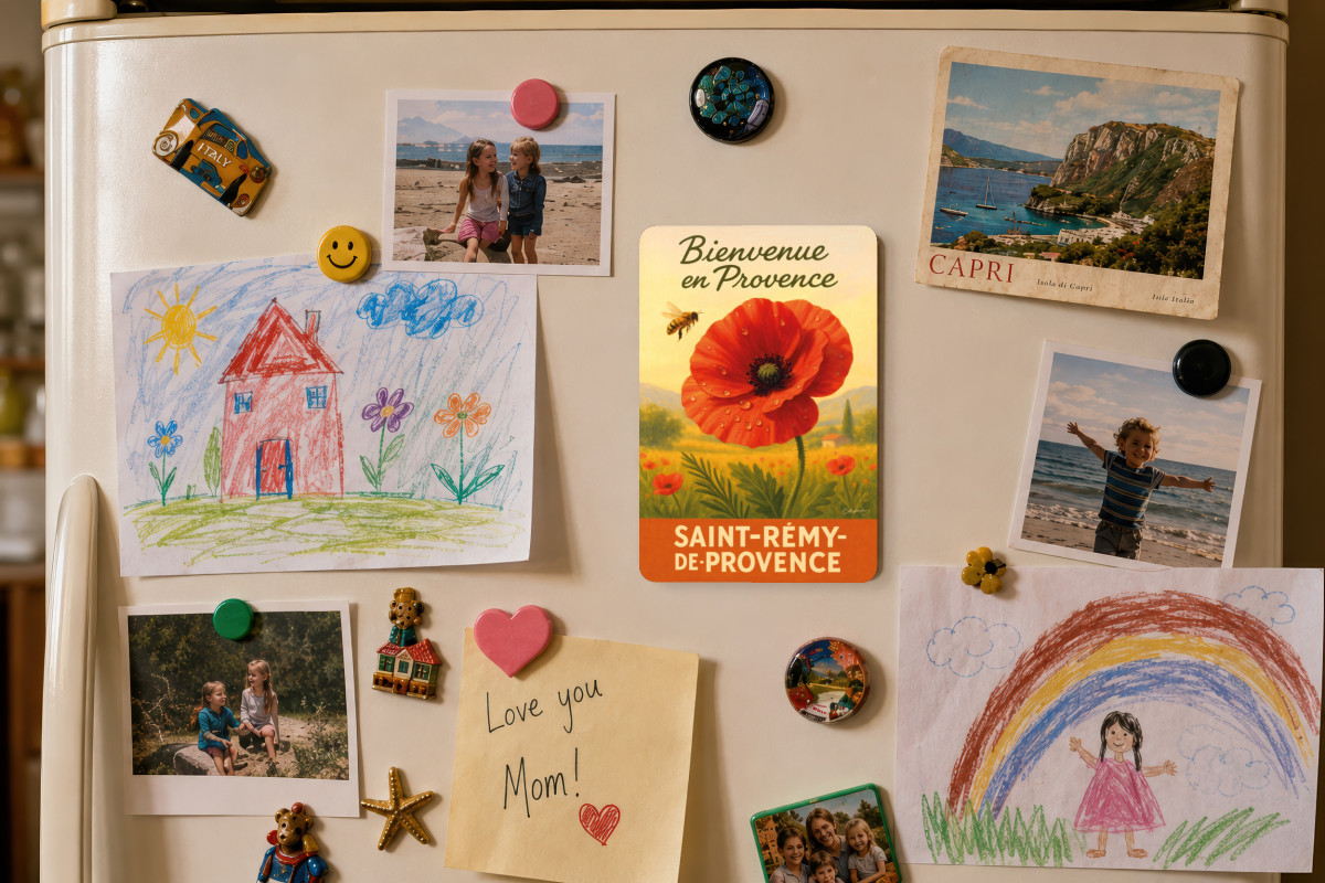 Mockup magnet 03 — Magnet Matin rouge – Coquelicot en Provence