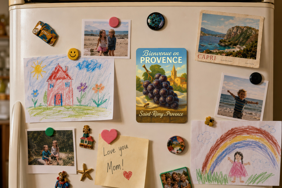 Mockup magnet 03 — Magnet À l’ombre des vignes – Raisin noir de Saint-Rémy