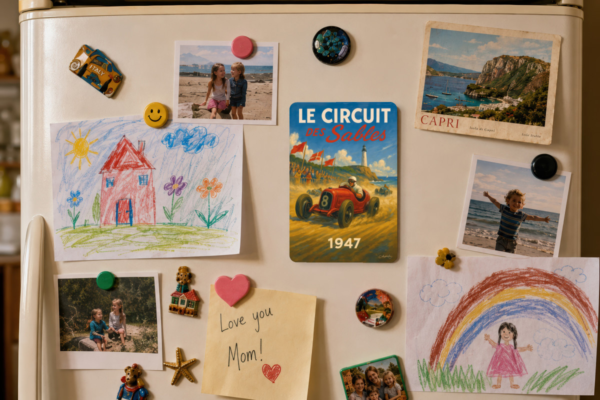 Mockup magnet 03 — Magnet Le Circuit des Sables 1947