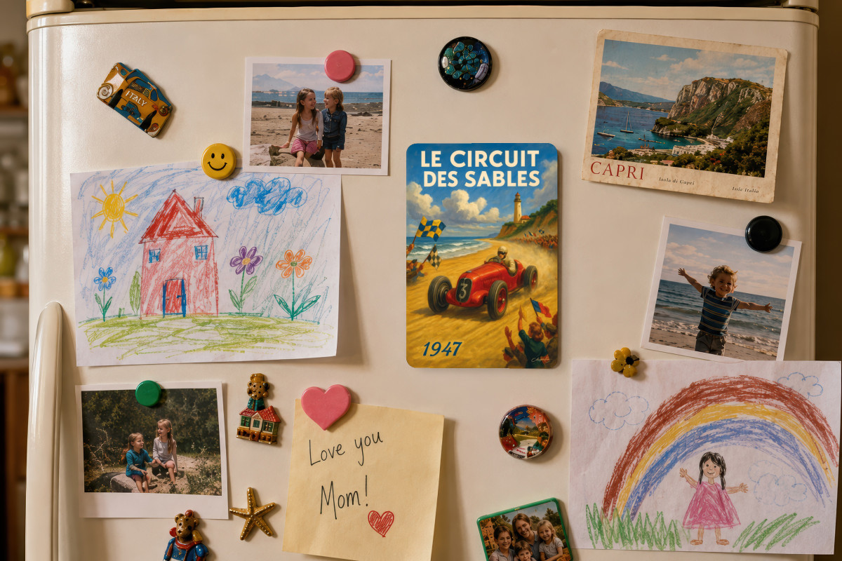 Mockup magnet 03 — Magnet Les Bolides de la Plage – 1947