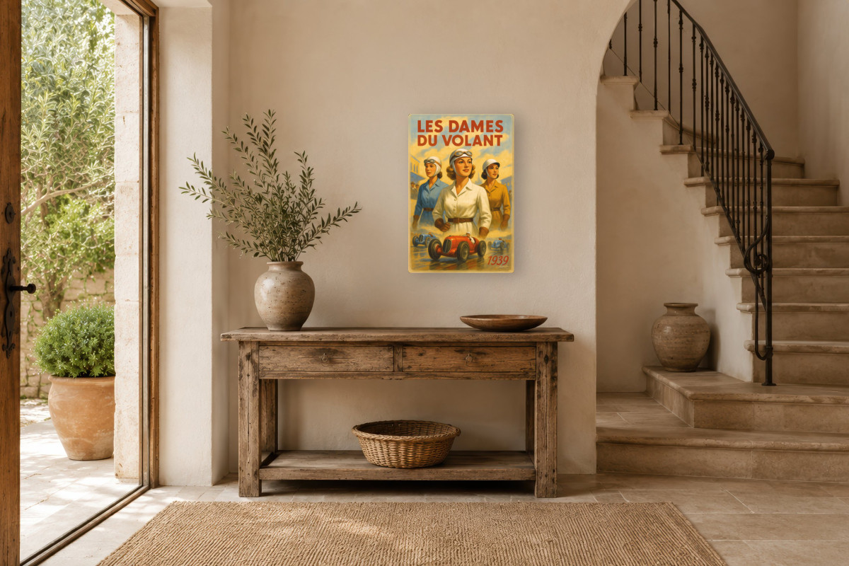 V01-22, Affiche vintage sport - Les Pionnières de la Vitesse - 1939