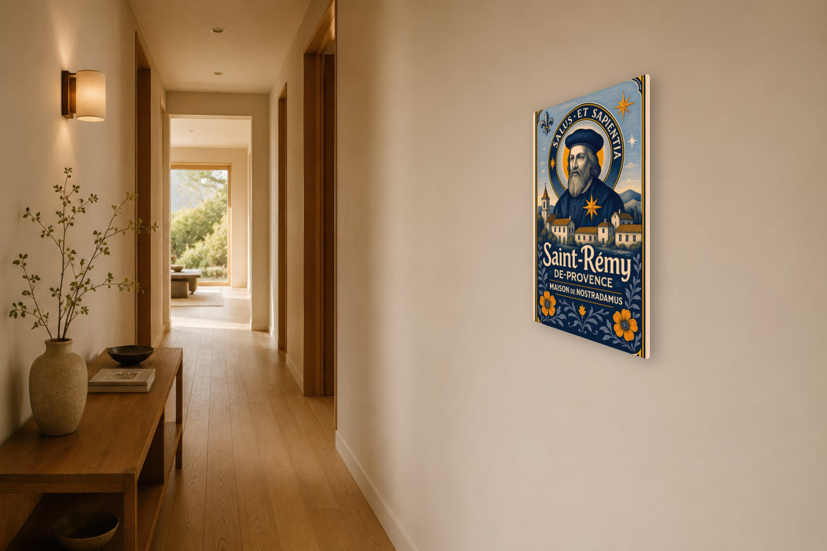 V03-17, Affiche vintage spiritualité - Nostradamus Salus et Sapientia (Santé et Sagesse)
