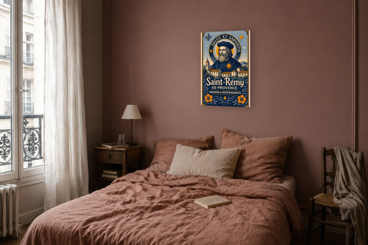V04-07, Affiche vintage spiritualité - Nostradamus Salus et Sapientia (Santé et Sagesse)