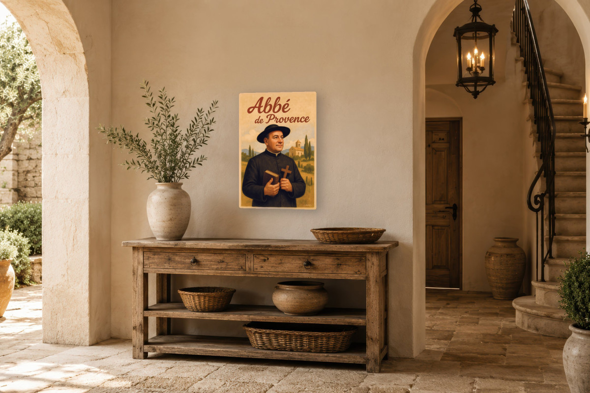 V01-24, Affiche vintage métiers anciens - Abbé de Provence