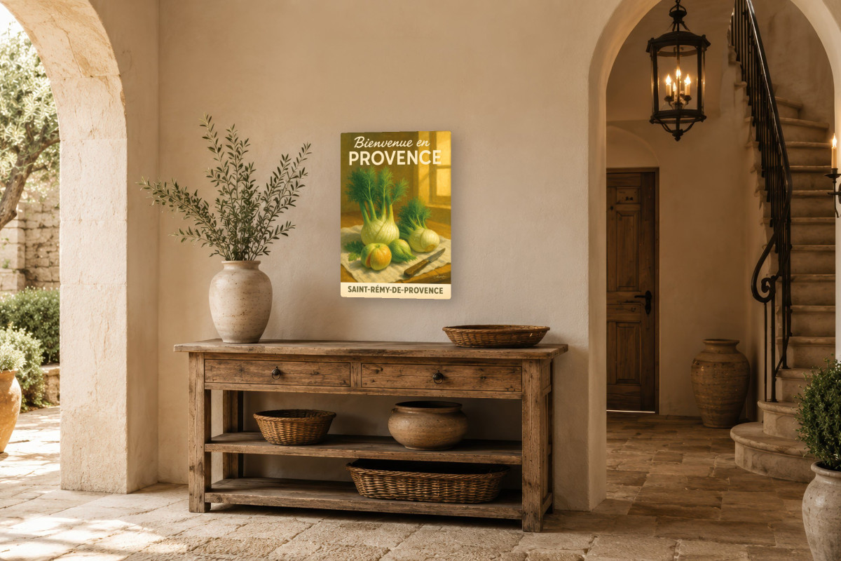 V01-24, Affiche vintage botanique - Fenouil de Provence - Fraîcheur Anisée
