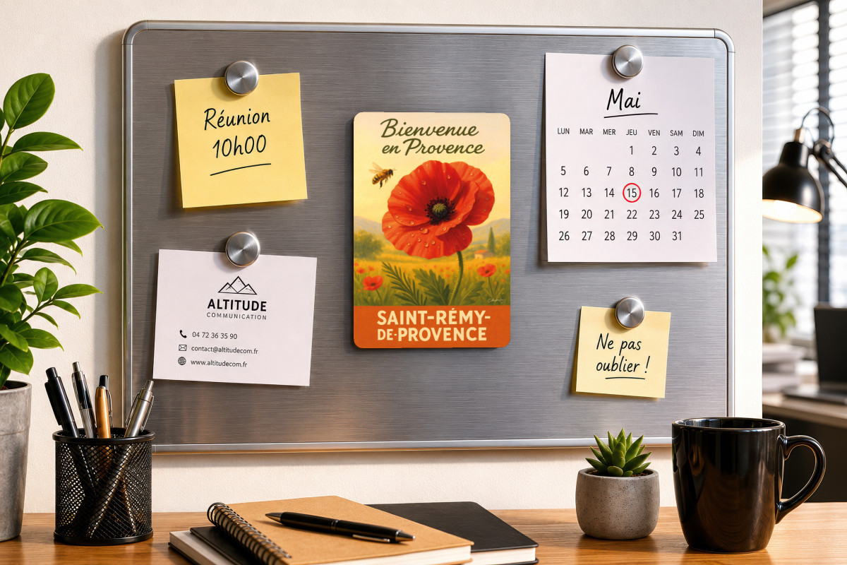 Mockup magnet 04 — Magnet Matin rouge – Coquelicot en Provence