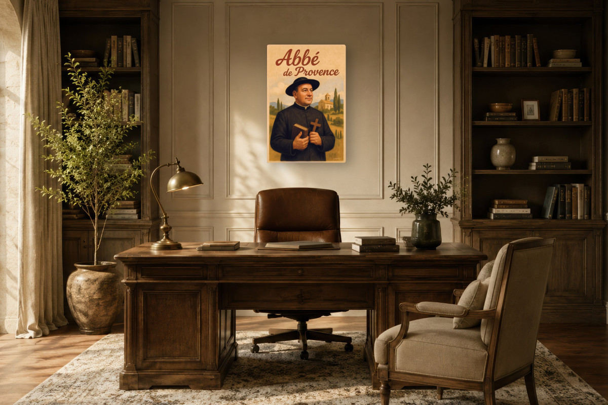 V01-09, Affiche vintage métiers anciens - Abbé de Provence