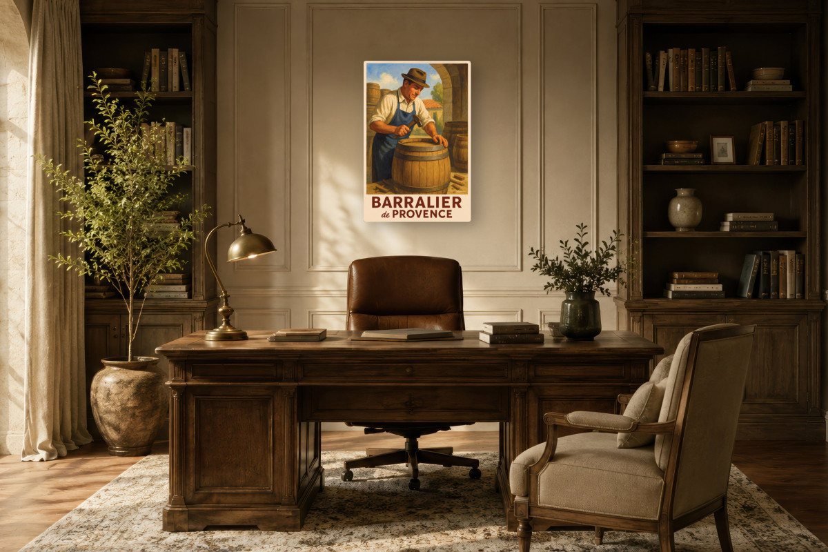 V01-09, Affiche vintage métiers anciens - Barralier de Provence