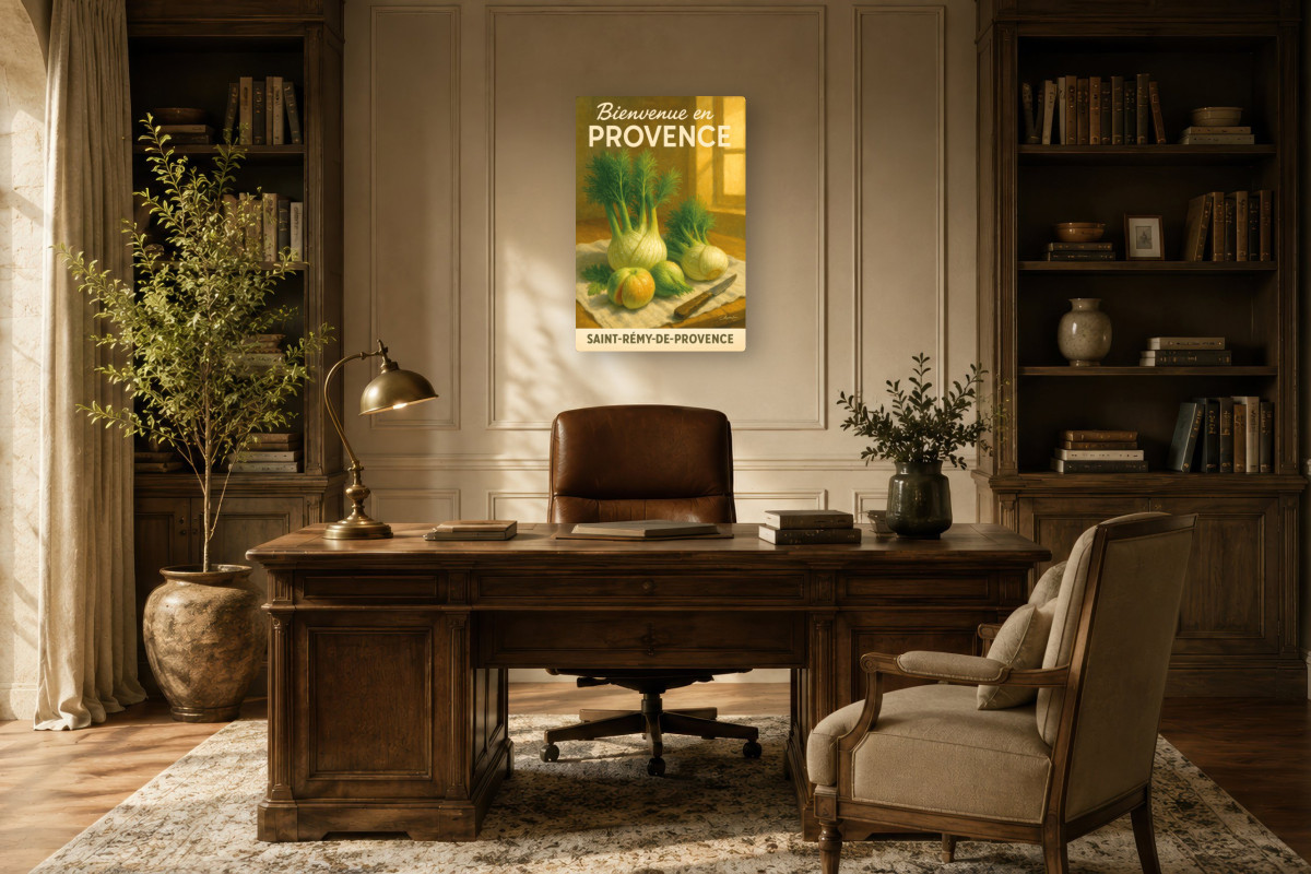 V01-09, Affiche vintage botanique - Fenouil de Provence - Fraîcheur Anisée