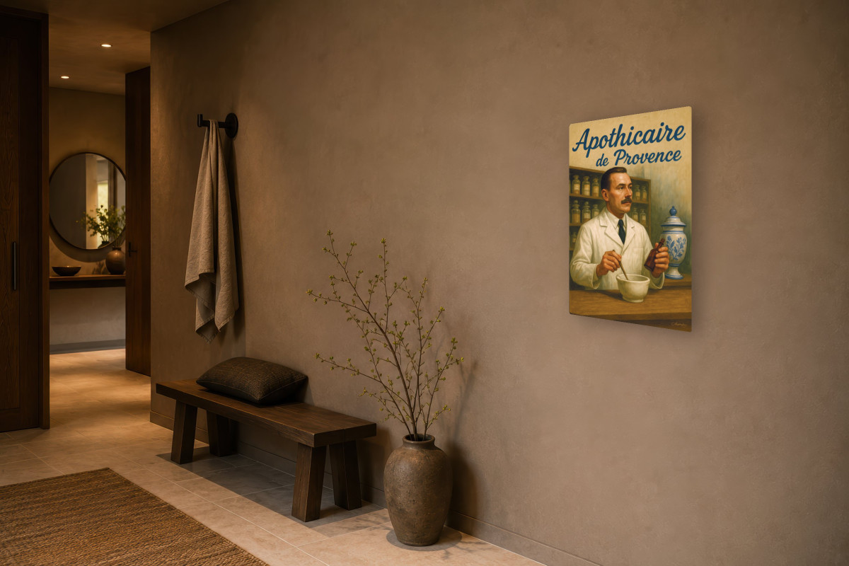 V03-16, Affiche vintage métiers anciens - Apothicaire de Provence