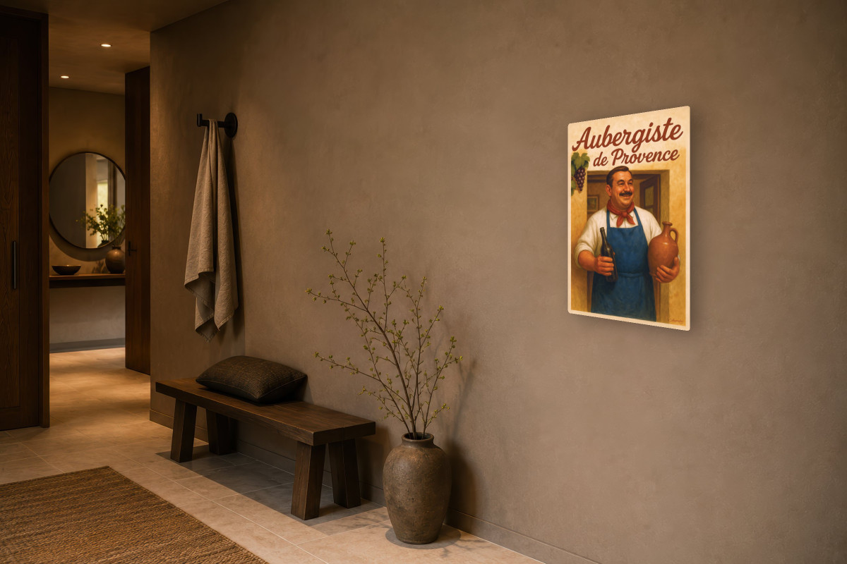 V03-16, Affiche vintage métiers anciens - Aubergiste de Provence