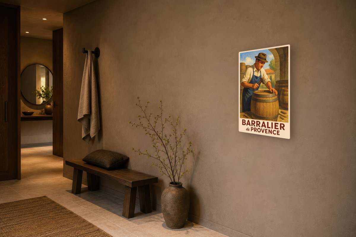 V03-16, Affiche vintage métiers anciens - Barralier de Provence