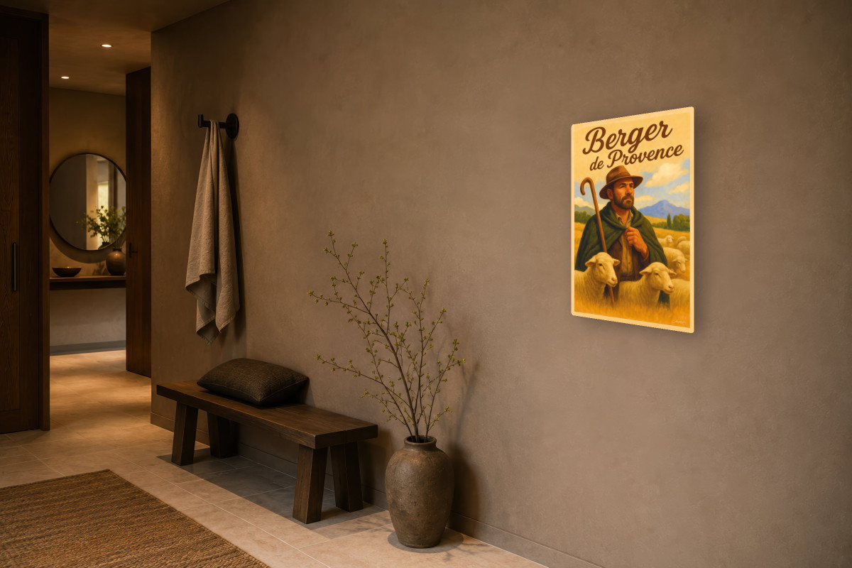V03-16, Affiche vintage métiers anciens - Berger de Provence