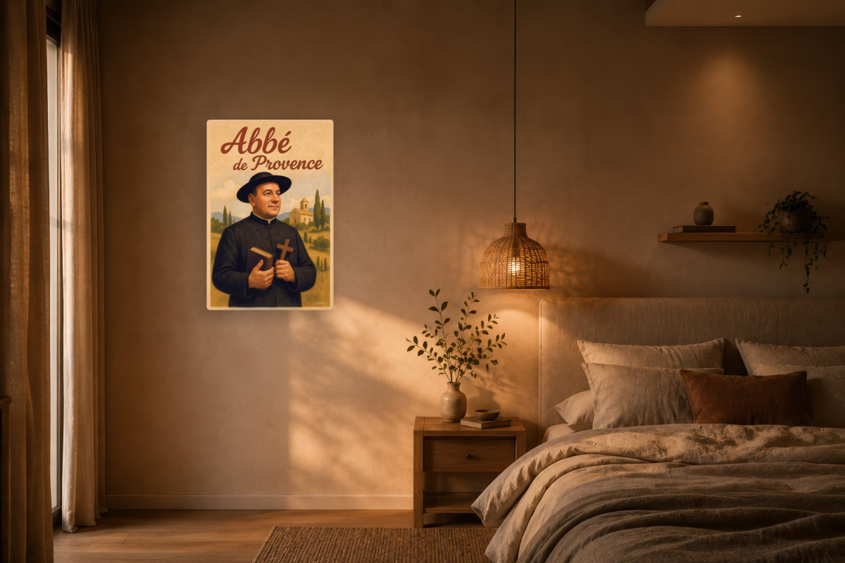 V02-17, Affiche vintage métiers anciens - Abbé de Provence