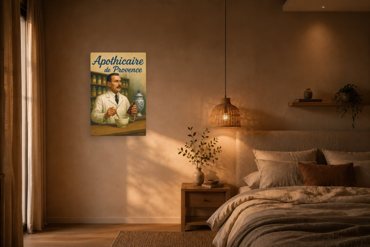 V02-17, Affiche vintage métiers anciens - Apothicaire de Provence