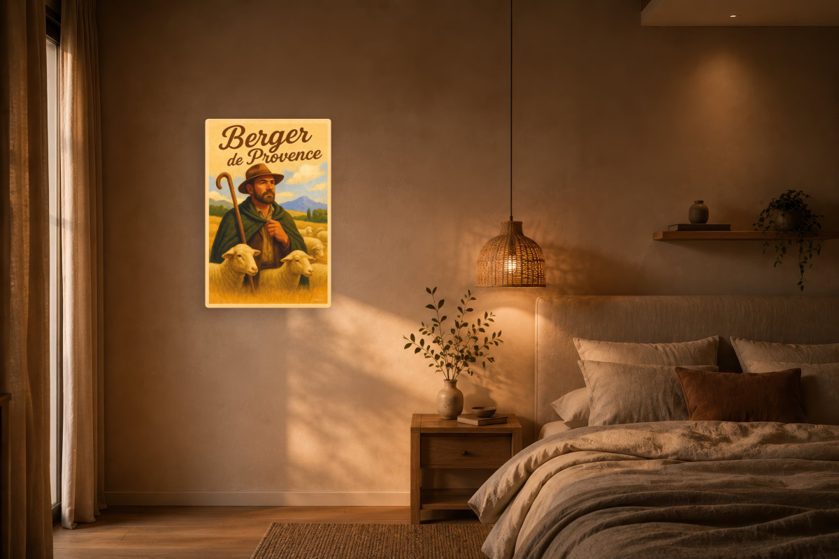 V02-17, Affiche vintage métiers anciens - Berger de Provence