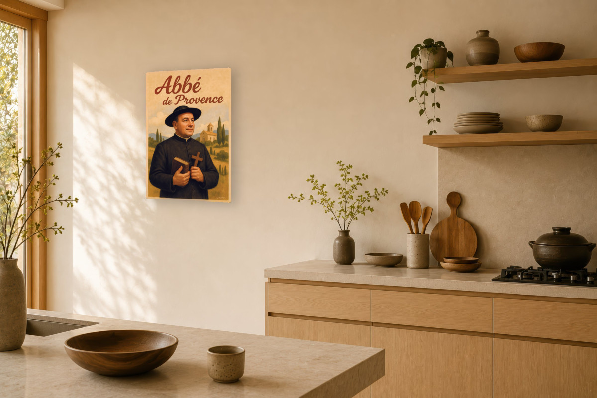 V03-08, Affiche vintage métiers anciens - Abbé de Provence