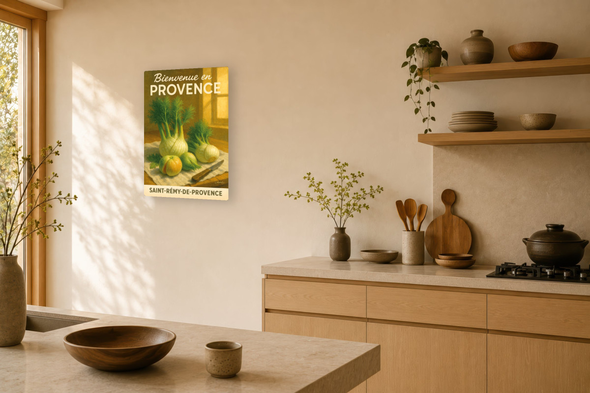 V03-08, Affiche vintage botanique - Fenouil de Provence - Fraîcheur Anisée