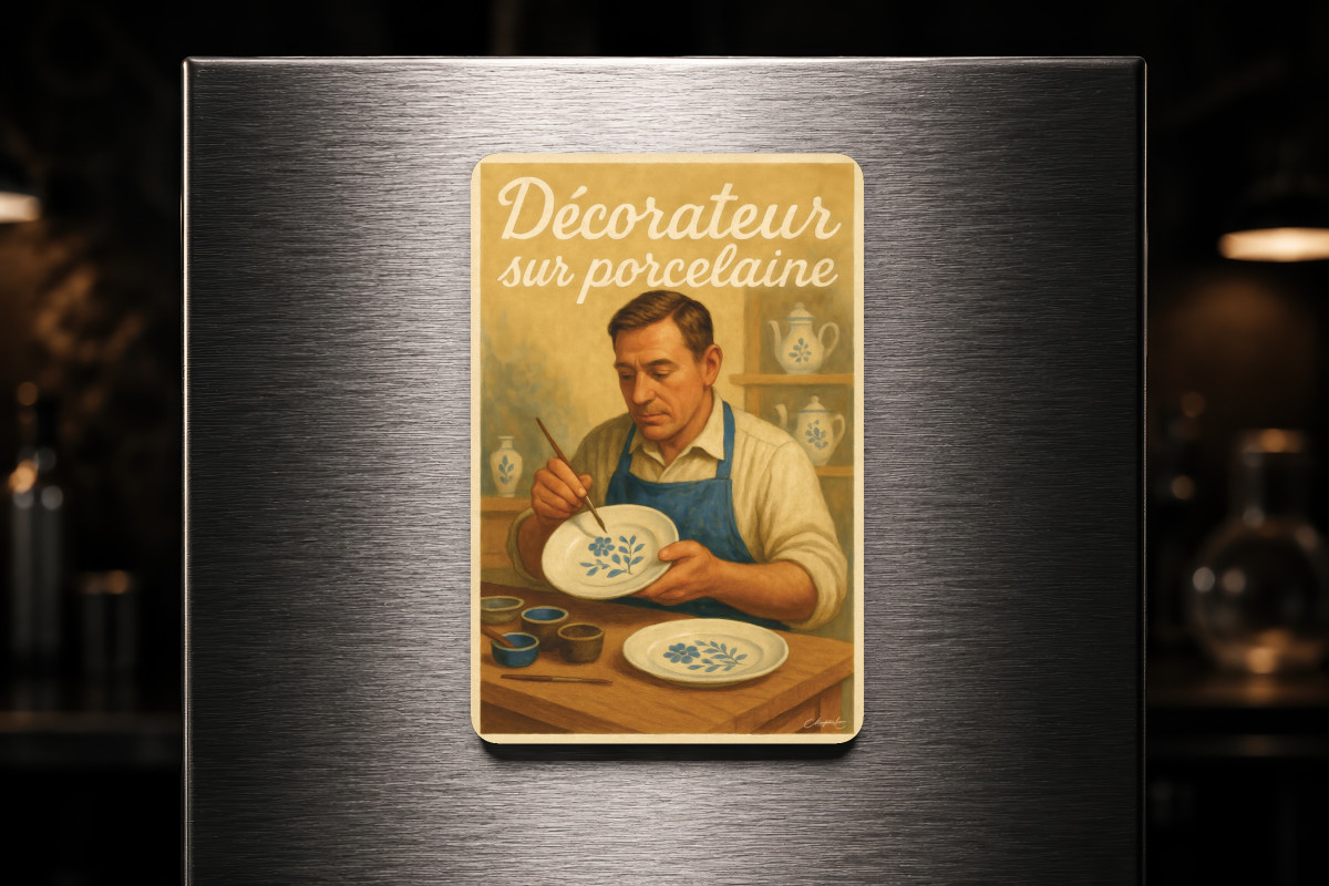 Mockup magnet 05 — Magnet Décorateur sur porcelaine